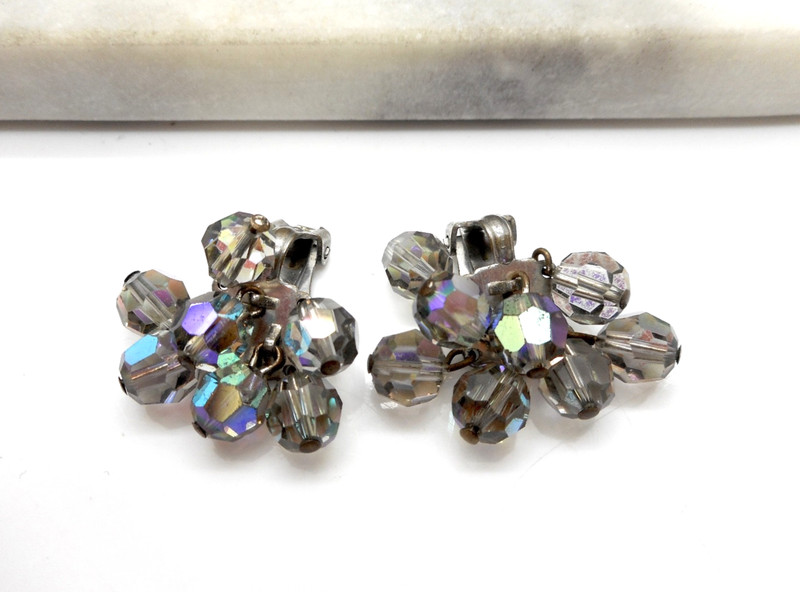 Vintage Beaded Earrings Clip on 1950’s