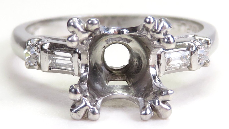 Antique 1920’s Engagement Mounting Setting Hold 7.5MM-8MM Ring Size 7.25 UK-O1/2