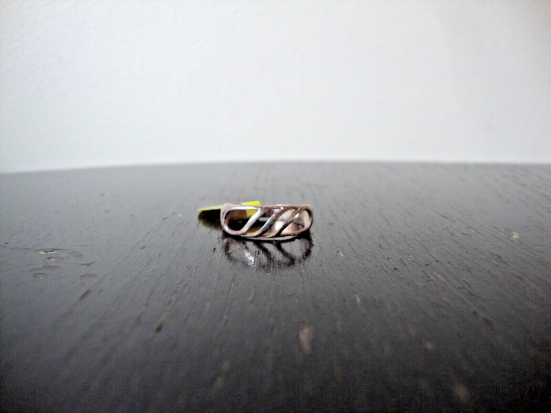 VINTAGE 1970-80 RETRO MOD NEGATIVE SPACE RING STERLING SILVER STAMPED 925 SZ 6