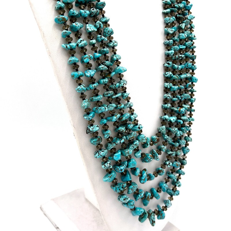 SOMS 6-Strand Turquoise Nugget & Crystal Necklace gallery