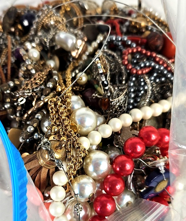 5 Lbs Bulk Craft Jewelry Lot Assorted Junk Repurpose Wearable gallery