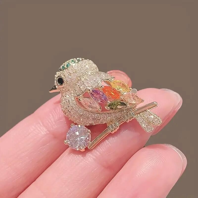 Sparkling Magpie Bird Brooch Pin-Rhinestone Crystal Jewelry for Women Dress/Coat gallery
