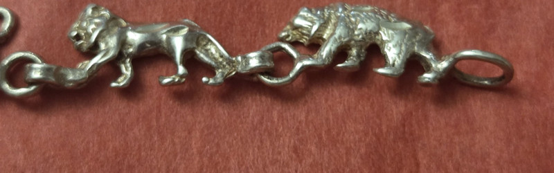 Vintage Marked 925 Sterling Silver Biblical Noah's Ark Chain Bracelet, 7" ~ 8g gallery
