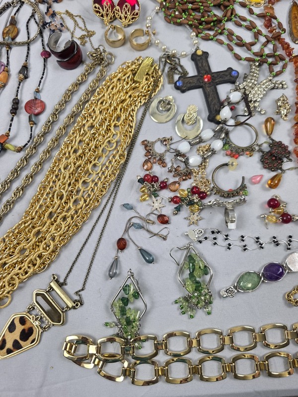 Vintage Costume Jewelry Lot Enamel Avon + Estate Sale - 6+ Pound Box gallery