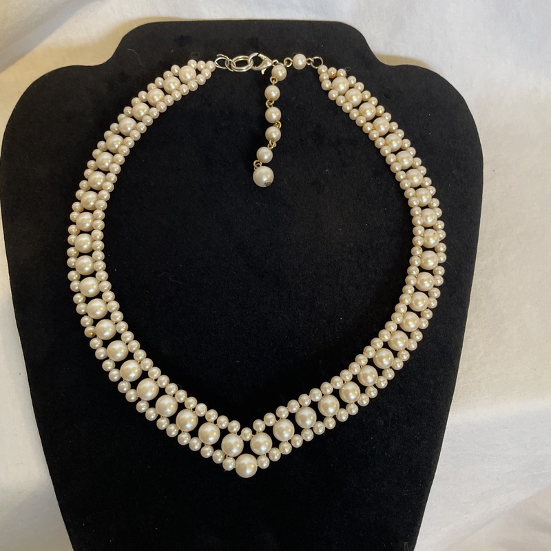 16 inch Faux Pearl Necklace Elegant Multi-Strand Choker Vintage Style Jewelry