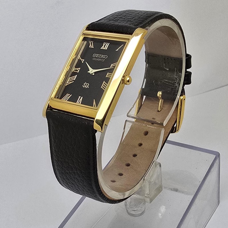 Vintage Seiko Quartz Tank Slim Men Rectangle Refurbished Japanese Wrist Watch gallery