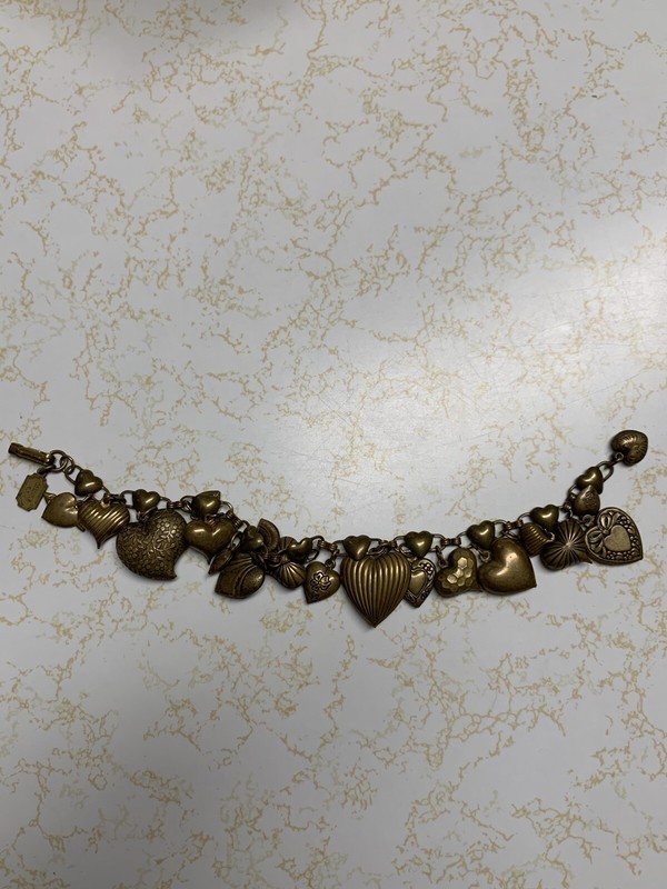 Rare Vintage Pididdly Links Piddly Links Signed Hearts Charm Bracelet READ