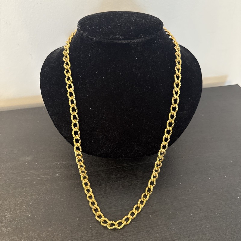 Vintage Erwin Pearl? Gold Plated Cable Chain Link Necklace 14 1/2” Heavy Unisex