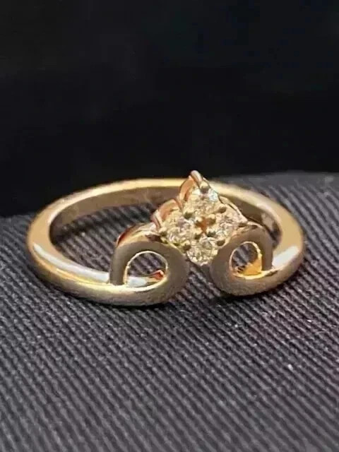 Art Deco Style Lab Created Diamond 14k Yellow Gold FN Engagement Proposal Ring