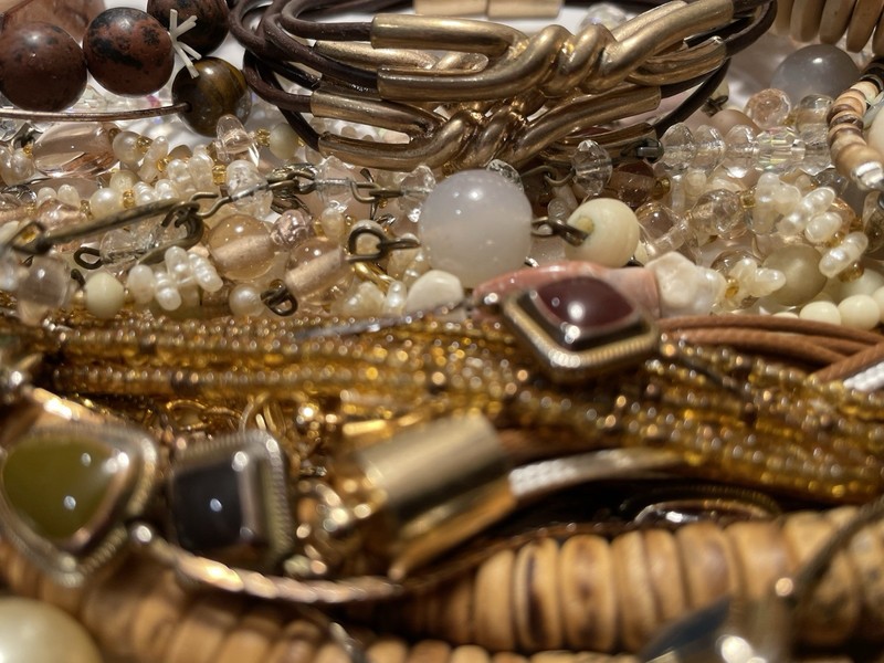 4Lb Mixed Mystery Jewelry Lot Vintage Mod Boho Beaded Necklaces Bracelets gallery
