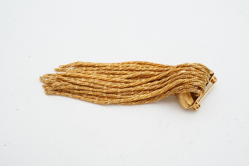 Vintage Brooch Pin Gold Tone Tassel gallery
