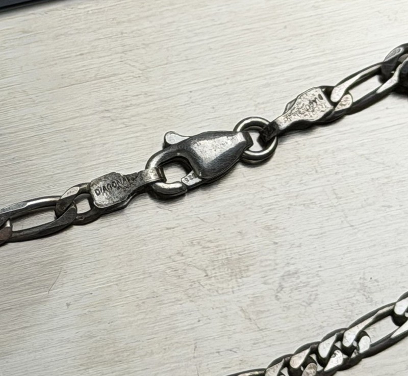 Vintage 925 Italy Figaro Link Bracelet Sterling Silver 7.25 Mens Womens 2.8g gallery