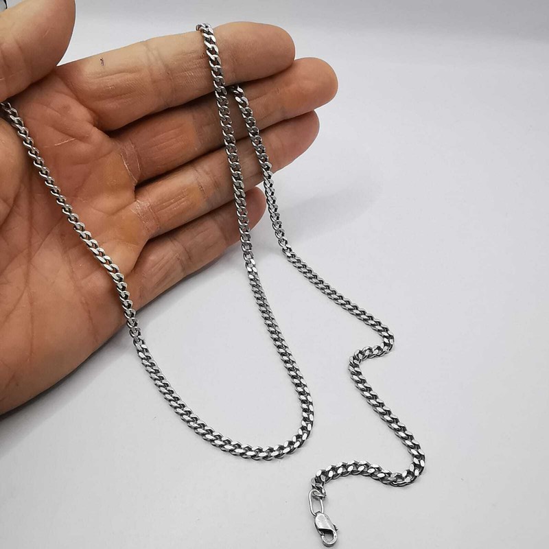 Vintage 925 Sterling Silver 24.8" Curb Chain Necklace 24.86g Unisex Adult gallery