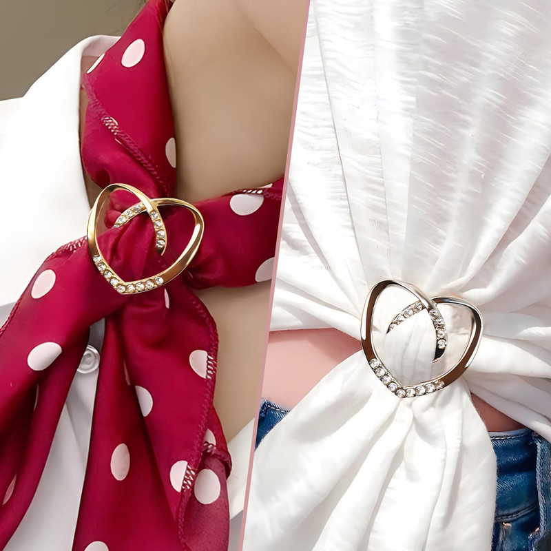 10 Pack Scarf Ring Clip T-Shirt Tie Clips for Women, Scarf Ring Clothes Corner K gallery