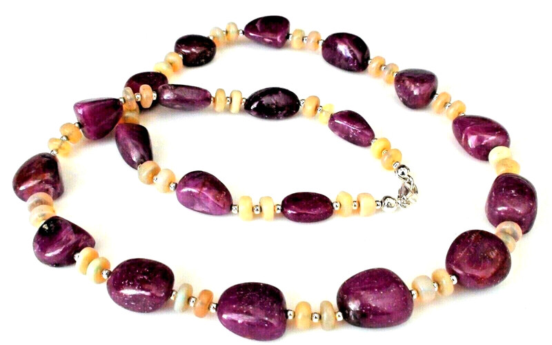 278.40ct 100% NATURAL UNHEATED/UNTREATED RUBY,FIRE OPAL 925 SILVER CLASP N-CE.