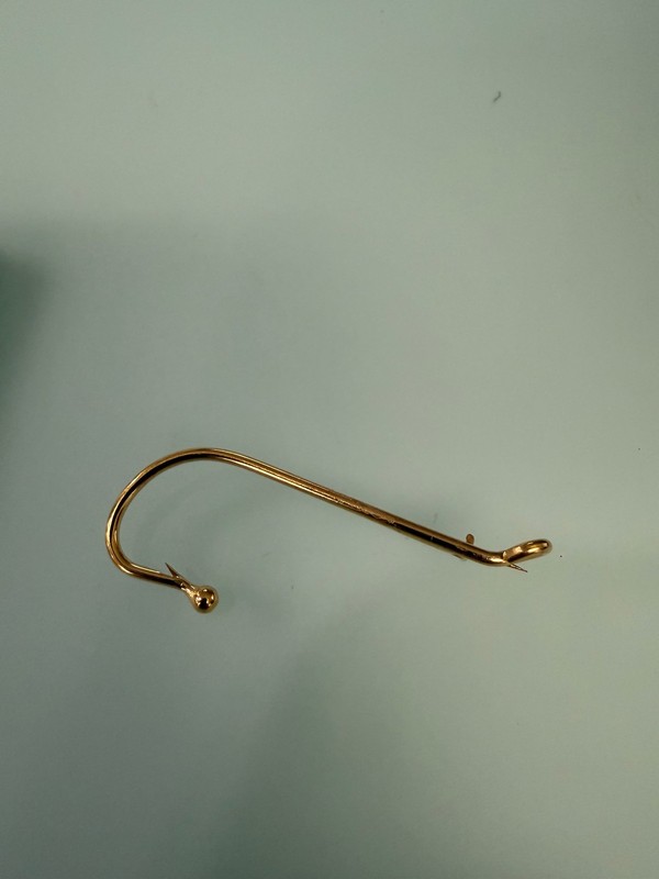 Gold Plated 5/0 Brooch or Lapel Salmon Hook Vintage Collection