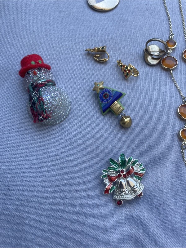 Vintage Estate Jewelry Lot Avon Earrings Brooch Necklaces As Is gallery