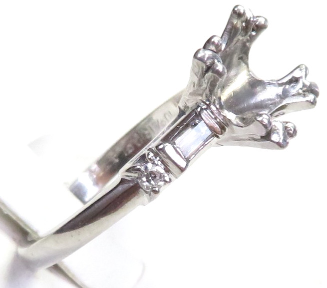 Antique 1920's Engagement Mounting Setting Hold 7.5MM-8MM Ring Size 7.25 UK-O1/2 gallery