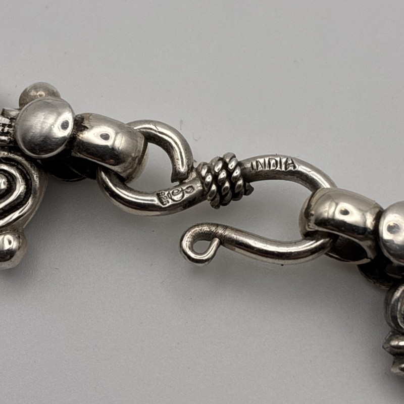 2001 925 Sterling Silver Treasures Of India 17 1/2” Scroll Drop Necklace J86094 gallery