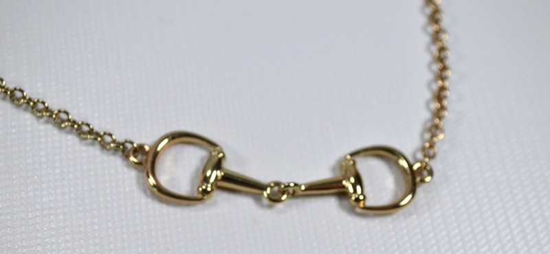 Gold Tone Link Necklace with Large Gold Tone Connecters 32" No Clasp gallery