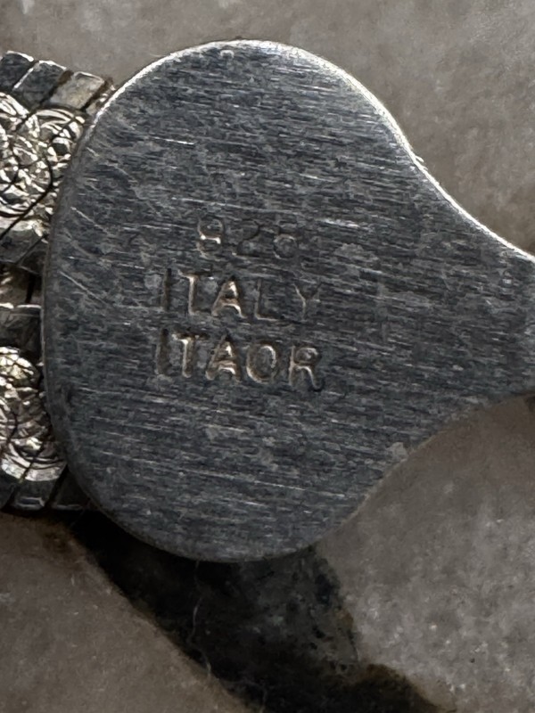 Vintage Signed ITAOR Italy 925 Silver 7mm Sparkle Braided Bracelet 7.25″