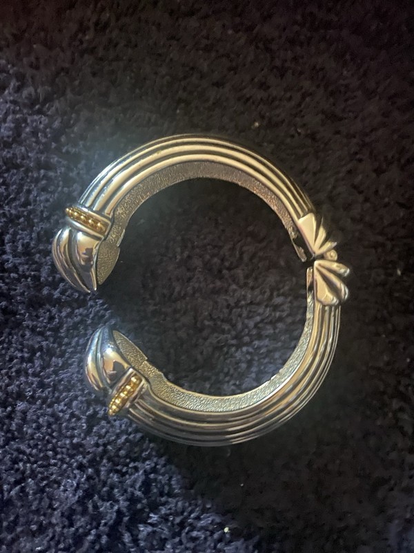 Vintage PCI Cable Style Chunky Hinged Bangle Bracelet