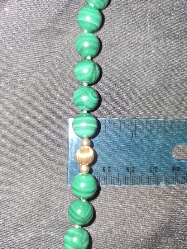 Vintage 14K Yellow Gold Malachite Necklace gallery