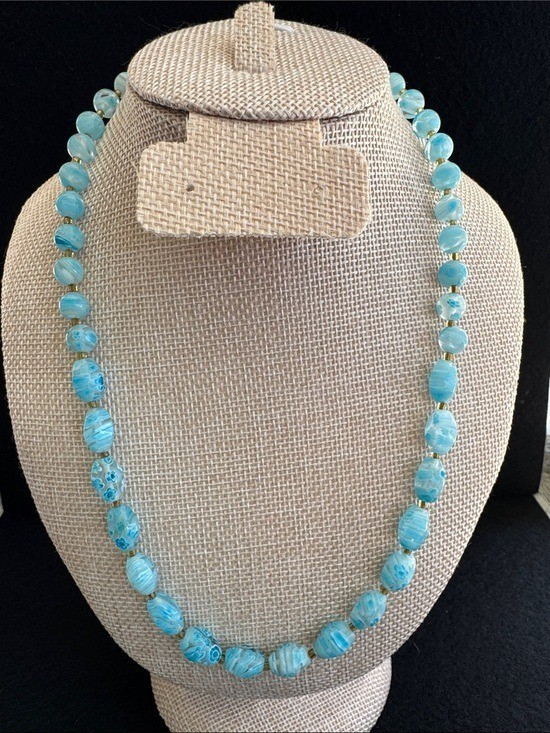 VTG Venetian Sommerso Murano Glass Bead Necklace