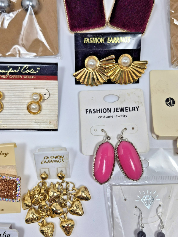Pierced Earrings Lot of 27 Pairs of New Old Stock Richelieu, Napier, Roman ++ gallery