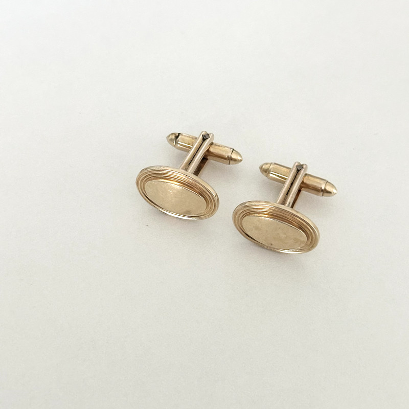 Vintage Hadley USA 12K Yellow Gold Filled Oval Bullet Back Cufflinks gallery