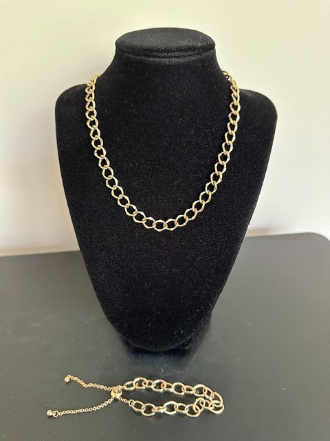 Chunky Twisted Large Cable Link Chain 16″-19″ Necklace with Bracelet 6-10″.