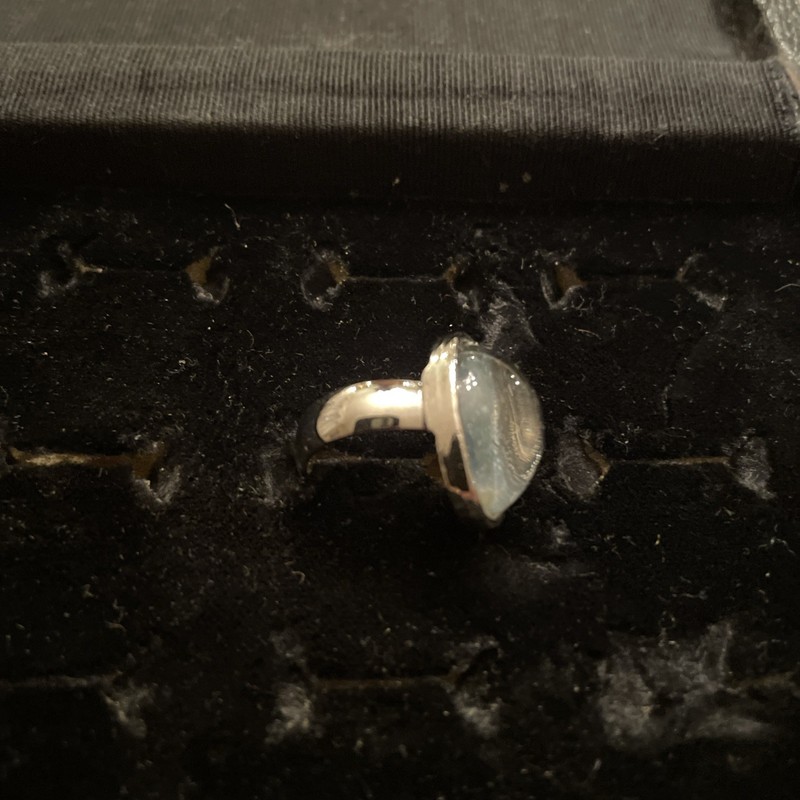VTG Silver Plated 70s Mood Ring Sz 5 gallery