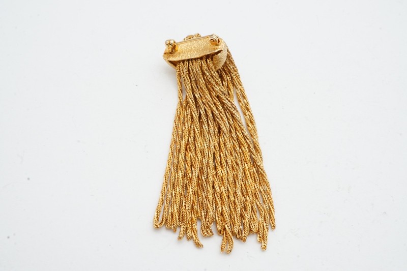 Vintage Brooch Pin Gold Tone Tassel gallery
