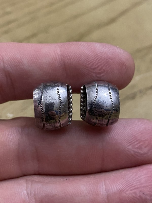 Vintage Estate Signed Sterling Silver 925 Screw Back Earrings