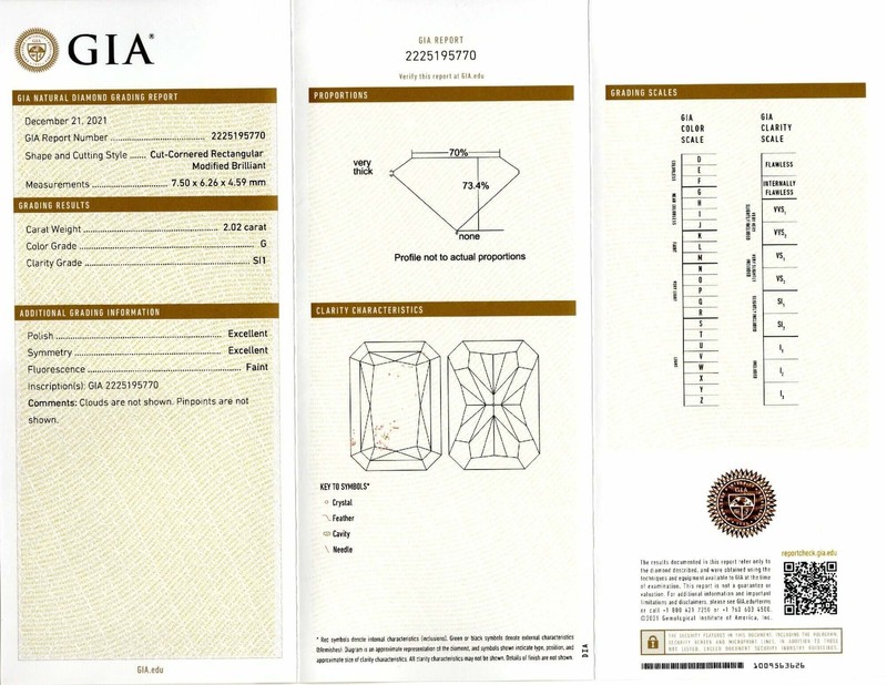 2ct GIA CERTIFIED G SI1 RADIANT CUT DIAMOND LOOSE ENGAGEMENT NATURAL 2 CARAT gallery