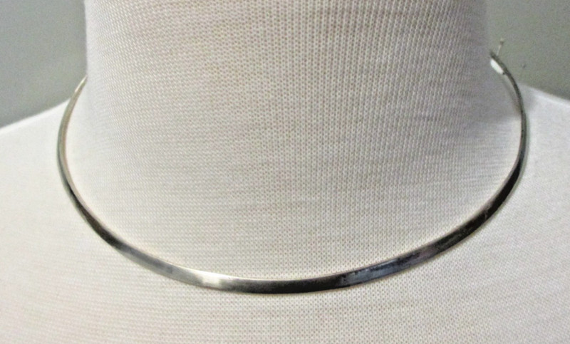 VINTAGE ARUO DESIGNED STERLING OMEGA ±16” CHOKER NECKLACE,16.4 Grams