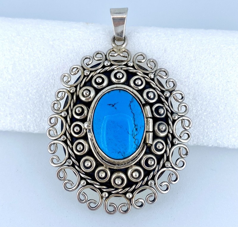 Vintage Bernice Goodspeed Mexico Sterling Silver Large “Poison Pendant”