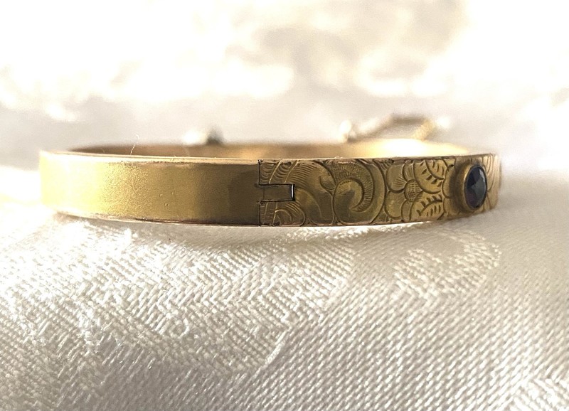 Antique Victorian 10k And Gold Plated Amethyst Color Stones Bracelet gallery