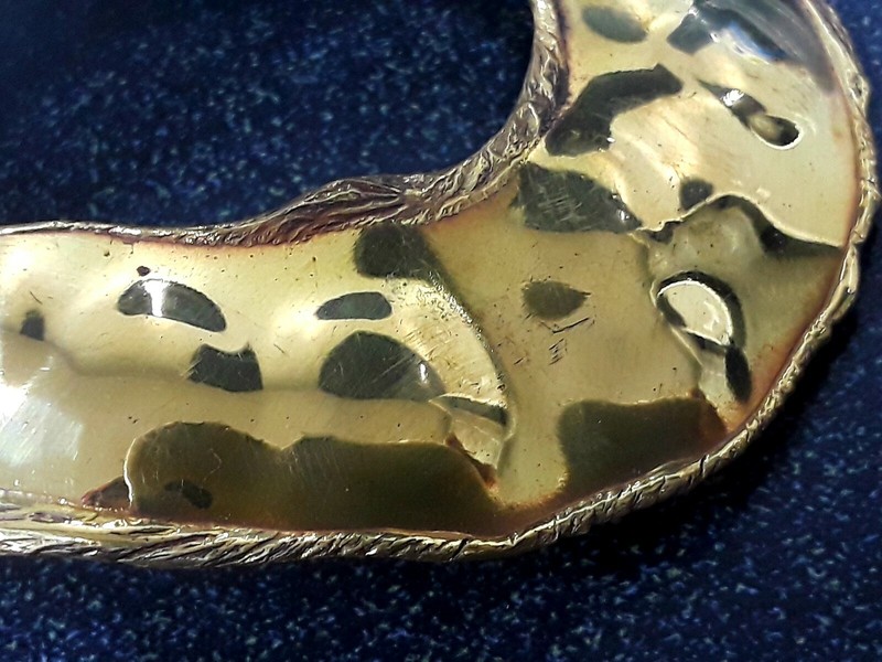 Large Brass Shiny Gold Hammered Bead Necklace Clasp Holder gallery