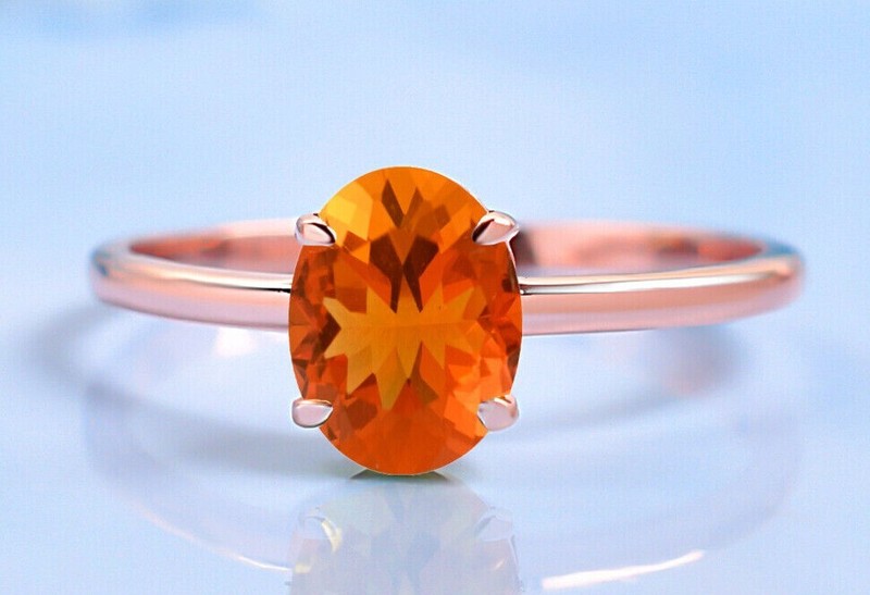 Oval 8X6MM Vintage Fire Opal engagement ring unique promise ring Bridal RingGift