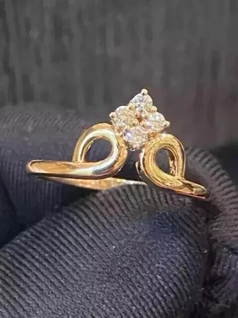 Art Deco Style Lab Created Diamond 14k Yellow Gold FN Engagement Proposal Ring gallery