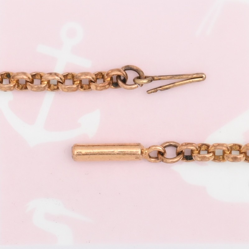 Antique Victorian Yellow Gold Filled Cable Chain 17" 3mm Barrel Clasp Necklace gallery