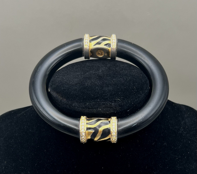 Vintage Elizabeth Taylor Zebra Stripe Collection Bracelet For Avon from 1995 gallery