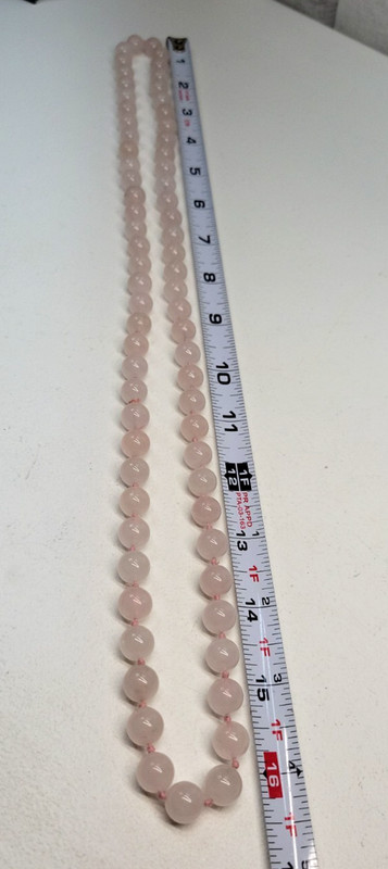 VTG Rose Quartz Hand Knotted 32" Continuous Gemstone Bead Necklace gallery