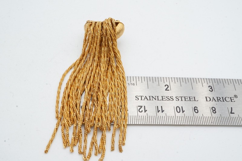 Vintage Brooch Pin Gold Tone Tassel gallery