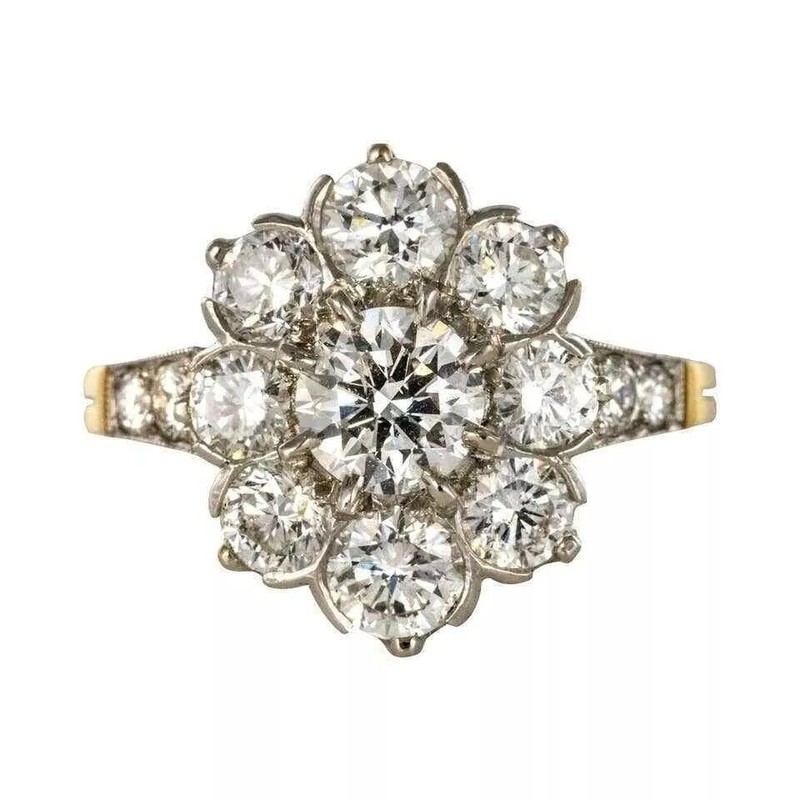 Vintage Art Deco 2.10Ct Round Cut Lab Created Diamond 925 Silver Engagement Ring gallery