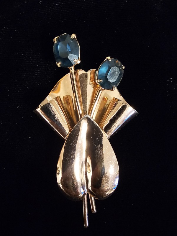 Vintage Sterling Vermeil Pin Brooch 19.1 Grams