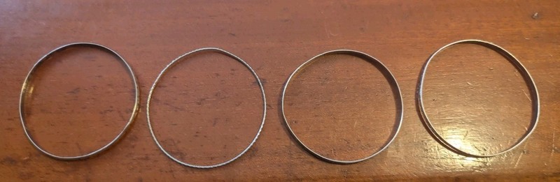 Vintage Sterling Silver Bangle Set 4pc Coro Mexico Faith Hope Charity Danecraft gallery