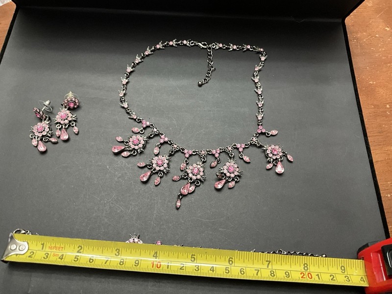 Vintage Victorian Inspired Floral Festoon Style Necklace,bracelet,and Earrings gallery