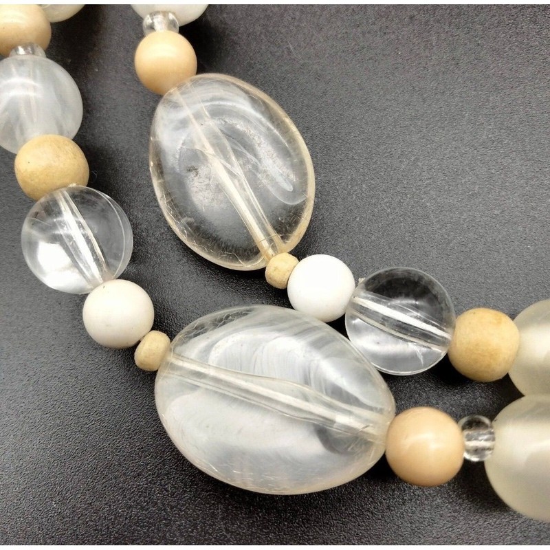 White Beige Acrylic Chunky Necklace gallery